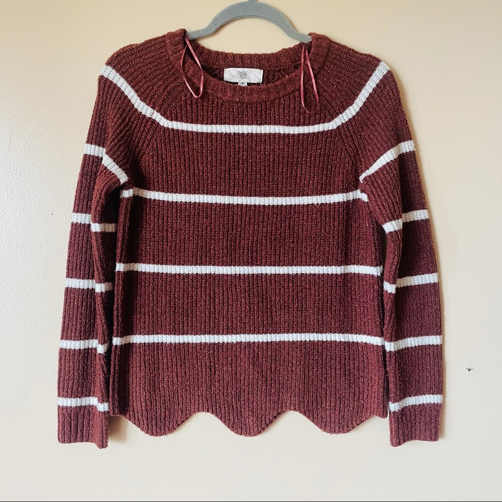 Pinque | scalloped stripe sweater